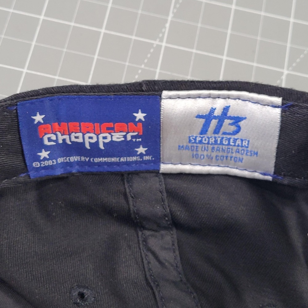 Vintage American Chopper Hat Cap Strap Back Mens One Size Black Widow Web Y2K - Picture 5 of 6